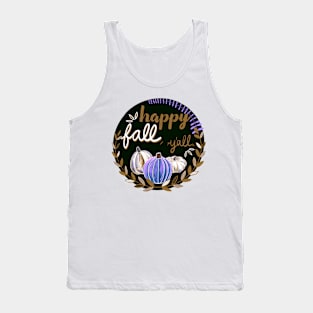 Happy Fall, Y’all - Gold, Cream, and Lavender Tank Top